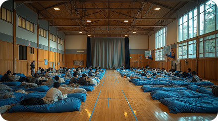 避難所の様子